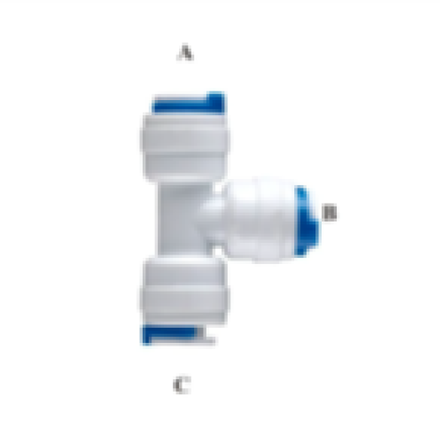 Teu conector plastic 1/4" x 1/4" x 1/4" ND-08A